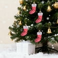thumbnail image 2 of CuiLiyq 3 Pcs Christmas Tree Ornament Set, Red Small Glittering Plastic Christmas Stocking Pendant, Xmas Hanging Decoration for Indoor Home Holiday Wedding Party Fireplace (Red-A), 2 of 6