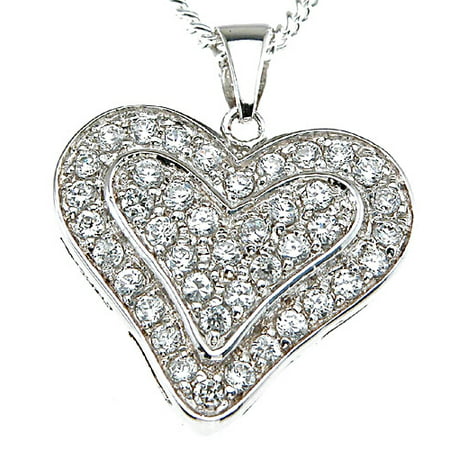 Sterling Silver Heart Necklace With Heart Pendant & Wedding Anniversary Gifts
