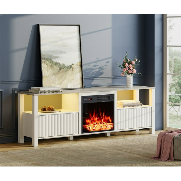 Fireplace TV Stand for TV's up to 80 Inch, LED Entertainment Center for
