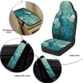 thumbnail image 6 of Xixirimido Leather Seat Cover Front Seats Only, Universal Fit Auto Front Seat Covers for Sedan Van SUV Truck 5 Pcs Set with Seatbelt Covers & Center Console Cover, Peacock Butterfly Floral, 6 of 8