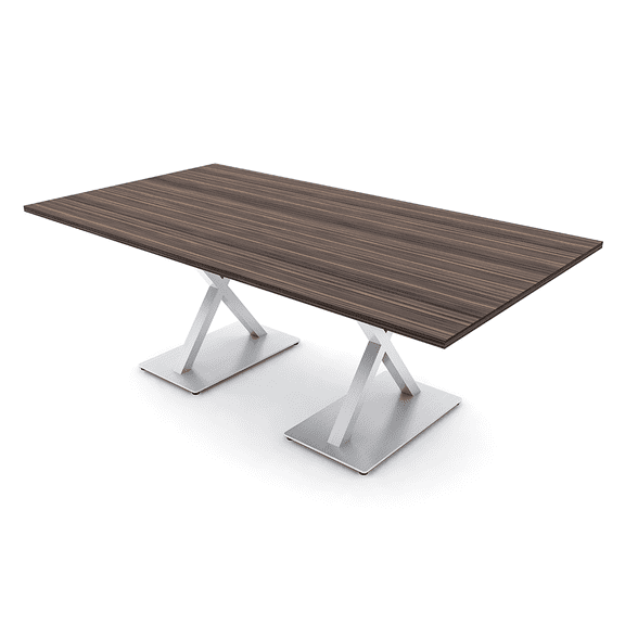 7Ft Rectangular Conference Room Table With Power And Data X Bases
