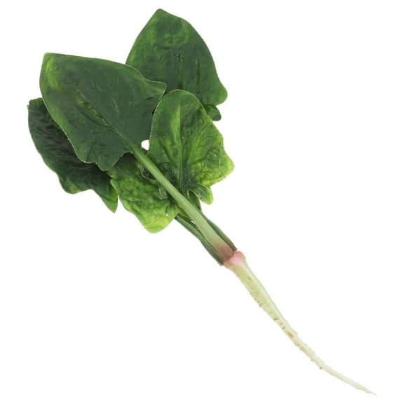 OUNONA Faux spinach Decorations for Home Kitchen Decor Realistic PU Artificial Vegetable Props Green Lifelike 3.5 Inches