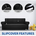 thumbnail image 3 of 1 Piece Couch Cover + 1 Piece Loveseat Cover (Black), 3 of 6