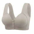 thumbnail image 2 of Sentmoon Wireless Bras for Women Plus Size Sports Bras for Women Large Bust Wide Strap Front Closure Breathable Side Support Solid Color Sleep Bralettes for Party Gray S, 2 of 3