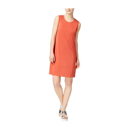 Rachel Roy Womens Tencel Draped Back Fit Flare Dress Lava Xs