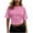 Pink, variant on Dvprdro Womens Side Ruched Crew Neck T Shirts Short Sleeve Solid Color Slim Fit Casual Summer Tops