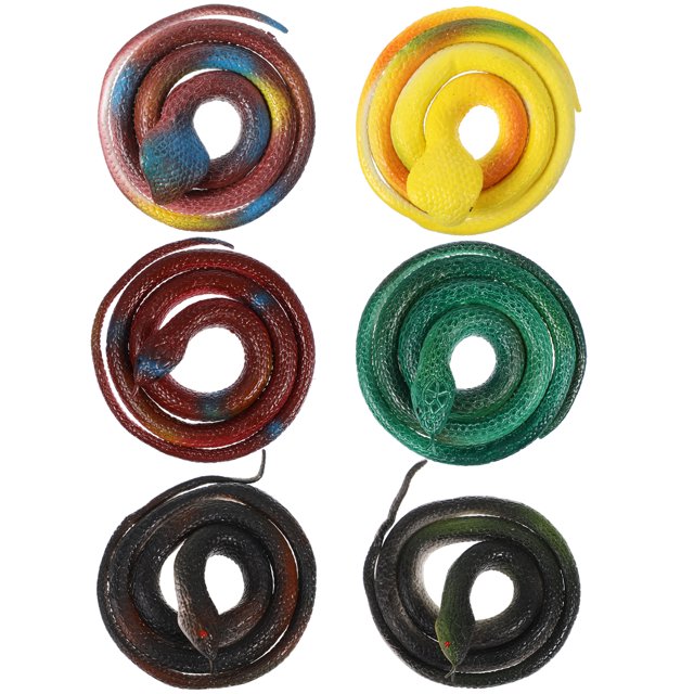 6 serpientes de goma de 75 cm, juguete de broma artificial con forma de animal para niños (estilo aleatorio)