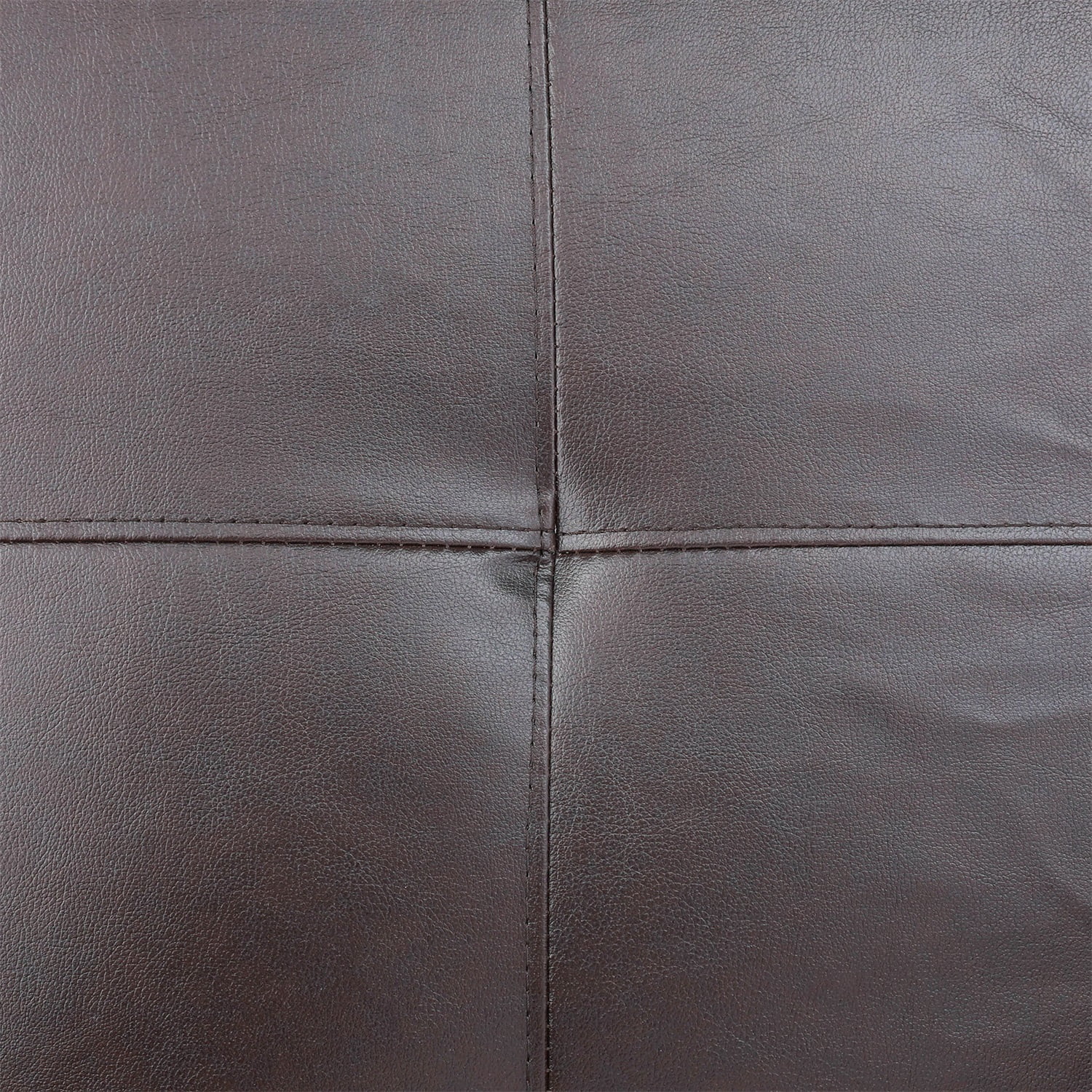 Hommoo Faux Leather 4-Seat Couch, L Shaped Sectional Couches and Sofas, Modern Living Room Furniture Sets Sectional Sofa Set, Brown(No Ottoman)