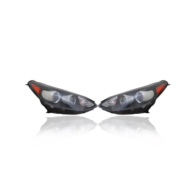 Ensemble de Phares - Compatible/remplacement pour '17-22 Kia Sportage FWD (sauf SX Turbo) - Halogène avec Lampe de Circulation Diurne à LED - Paire - CAPA - 92102D9111, 92101D9110