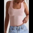 thumbnail image 4 of Camisola Básica Sin Mangas con Cuello Cuadrado Acanalado para Mujer, Camisola de Verano 2025 Rosa S, 4 of 8