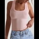 thumbnail image 4 of Camisola Básica Sin Mangas con Cuello Cuadrado Acanalado para Mujer, Camisola de Verano 2025 Rosa M, 4 of 8