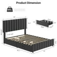 thumbnail image 2 of Queen Bed Frame, Linen Quilted Upholstered Platform Bed with Adjustable Headboard & 4 Storage Drawers, Sturdy Wooden Slats Support, 2 of 6
