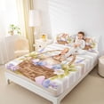 thumbnail image 3 of Erosebridal Kids Cute Rabbit Full Size Sheets, Plum Easter Egg Bed Sheets, 4 Pieces, 3 of 5