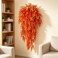 thumbnail image 4 of Artificial Fall Lavender Hanging Plants, 30 Inch, 1 Pcs Fake Fall Baskets, UV Resistant Plastic Greenery for Outdoor Home Room Front Porch Wedding Party Thanksgiving Day Indoor Decor (Orange), 4 of 7