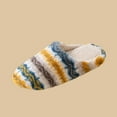thumbnail image 5 of CHUMUD Women's Plush Striped Slippers - Soft Fleece Lined, Quiet Sole, Cozy Indoor House Shoes for Winter, 5 of 7