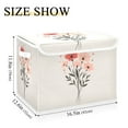 thumbnail image 5 of Yayeee Collapsible Cube Storage Bin with Lid Fabric Closet Decorative Basket with Handles, Pink Flower, 5 of 7