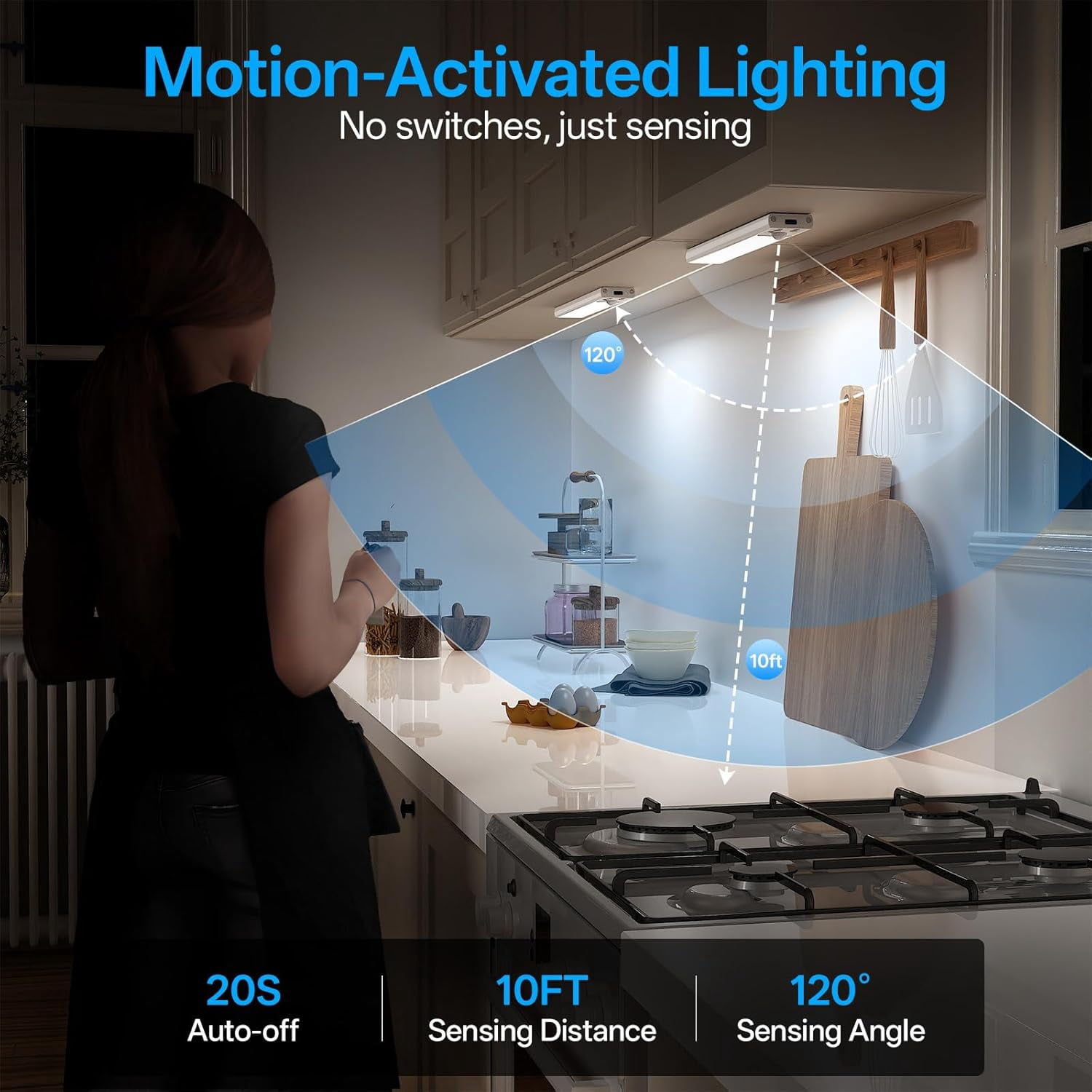 Under Cabinet Lighting with Charging Station,Motion Sensor Light Indoor with Remote,3color Dimmable Closet Light Rechar able Wireless,Under Counter Lights for Kitchen 6Pack