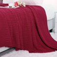 thumbnail image 4 of PiccoCasa Throw Blanket Collection Red Cotton Throw, 70" x 47", 4 of 7