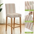 thumbnail image 4 of Farmhouse Stripe Bar Stool Covers - Stretch Dining Chair Covers Set of 4, Boho Country Vintage Orange Striped Bar Chair Cover Removable Counter Stool Pub Chairs Slipcovers Protectors for Kitchen/Cafe, 4 of 9