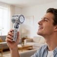 thumbnail image 6 of Transparent Mecha Handheld Fan with Semiconductor Ice Cooling 199 Speed Settings LED Digital Display Foldable Hook Rechargeable Portable Mini Fan by PALIFEUR, 6 of 6