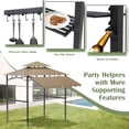 thumbnail image 4 of Haverchair 8x8 FT Grill Gazebo with Side Awning, 2-Tier Barbecue Canopy Shelter with 2 Shelves, 7 Hanging Hooks, Bottle Opener, Outdoor Grilling Awnings Tent for Backyard Garden Poolside, 4 of 8