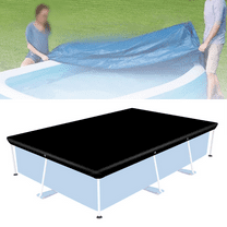 Fakrich Rectangle Pool Cover, 87 x 59 in Inflatable Pool Cover, Rectangular Inflatable Swimming Pool Cover Dust Proof Rain Proof Pool Cover for Outdoor Family Pool