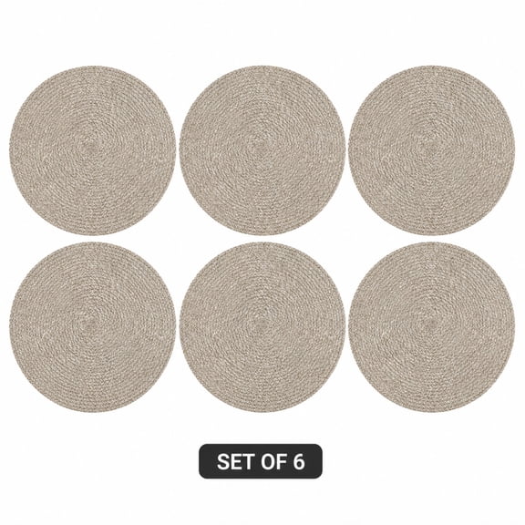 Round Woven Placemats Set of 6 for Dining Table Heat Resistant Table Mats Non Slip Durable Dining Table Place Mats for Kitchen Dining Setup Home Decor and Everyday Use