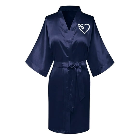 TIMIFIS Women's Short Silky Robes Bridesmaid Bride Party Satin Robes Sleepwear Plus Size Wedding Bridal Party Loungewear Dressing Gowns with 3/4 Sleeve - Spring/Summer