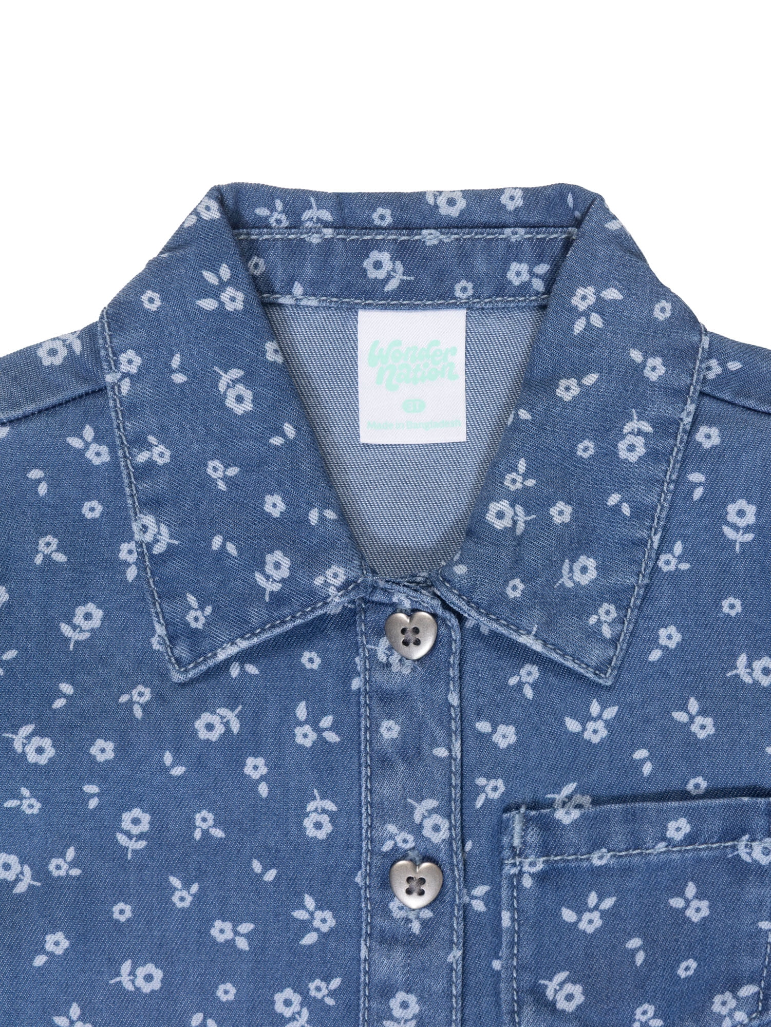 Wonder Nation Toddler Girl Denim Dress, Sizes 12M-5T