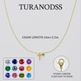 thumbnail image 6 of Turandoss Valentines Day Birthstone Necklace Gifts for Women 14K Gold Plated Dainty Cross Pendant Created 12 Birthstone Trend Jewelry Faith Birthday Christian Gifts for Women Mom Girls, 6 of 7