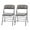 Fabric Gray, variant on VibrantEcho Pack of 2 (Fabric/Vinyl) Steel Frame Metal Foam Padded Folding Chairs (Black, Gray, White) (2-Pack - Fabric Gray)