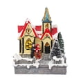 thumbnail image 2 of Adornos animados de resina perfecl iluminación de nieve Casa de miniatures con 3 hijos, 2 of 8