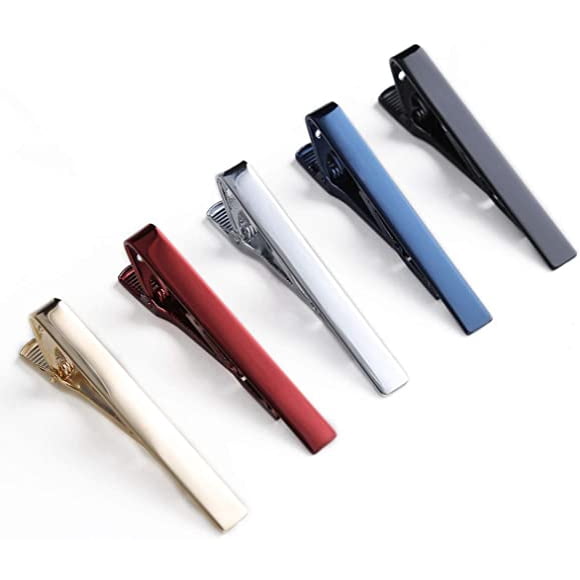 6Pcs Tie Clips for Men Tie Bar Clip Set for Regular Ties Necktie Wedding Business Tie Pin Clips