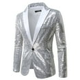 thumbnail image 1 of Men Shiny Sequin Blazers Mens Suit Tuxedo Party Dinner Prom Mens Tuxedo one Button Suit Jacket Mens Suits Regular Fit 3 Piece Men Dress Suits Men Wedding Suits, 1 of 7