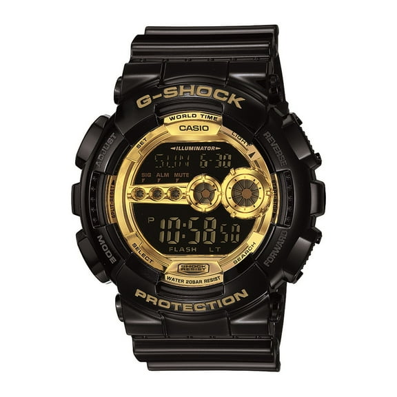 Casio Men's XL Series G-Shock Watch Black & Gold GD100GB-1CS