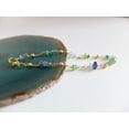 thumbnail image 3 of Multi Gemstone 3mm Rondelle Shape Faceted Cut Beads 7 inch Gold Plated Clasp Bracelet for men, women, unisex. Link Chain Stacking Bracelet.|LINK_04869, 3 of 4