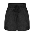 thumbnail image 6 of Lovskoo Shorts for Women Solid Color Summer Shorts Casual Loose Comfy Elastic Waist Yoga Athletic Short Trendy Beach Shorts Black, 6 of 7