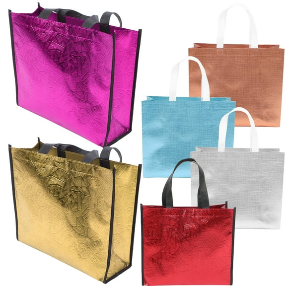 6 pcs Large Gift Bags Portable Gift Bags Reusable Gift Packaging Bags Shopping Bags with Handles