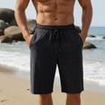 thumbnail image 2 of Thousandth Men's Vacation Quick Dry Regular Fit Plus Summer Size Elastic Waist Drawstring Shorts Pocket Cargo Lightweight Shorts Running Fashionable Pants Bandage Casual Shorts, 2 of 10