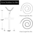 thumbnail image 6 of Cross Necklace for Men,Gold Black Silver Stainless Steel Layered Cross Pendant Necklace Jewelry Gifts Cuban Chain Box Chain Necklace for Men Women 16-26 Inches, 6 of 7