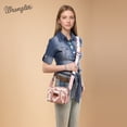 thumbnail image 3 of Wrangler Cow Print Crossbody Bag for Women Western Cowgirl Crossbody Purses with Guitar Strap, Light Pink, 3 of 6