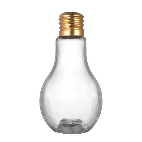Light Bulb Shaped Glass Bottle for Drinking Use with Leak Proof Cap Creative White Color 500ml