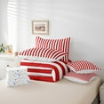 thumbnail image 6 of jejeloiu Geometric Lines Twin Bedding Sets 7-Piece,Modern Geometric Stripes Bedding Comforter Set,Red White Sheet Sets For Girls Boys,Super Cozy Room Decor Reversible, 6 of 8