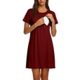 thumbnail image 5 of HVOBTTY Maternity's Midi Dress Crew Neck Short Sleeve Nursing Solid Color Soft Fabric Casual Daily Wear, 5 of 5