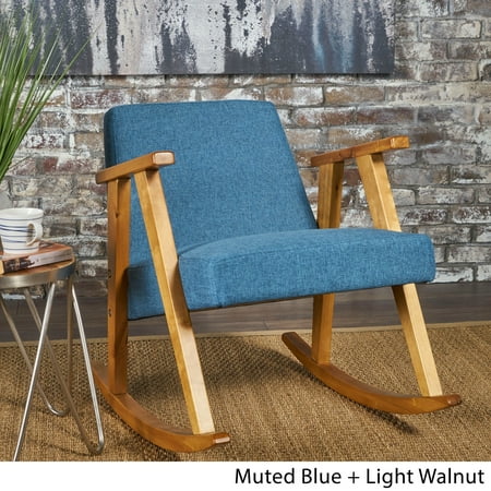 Callum mid century fabric rocking online chair by christopher knight home