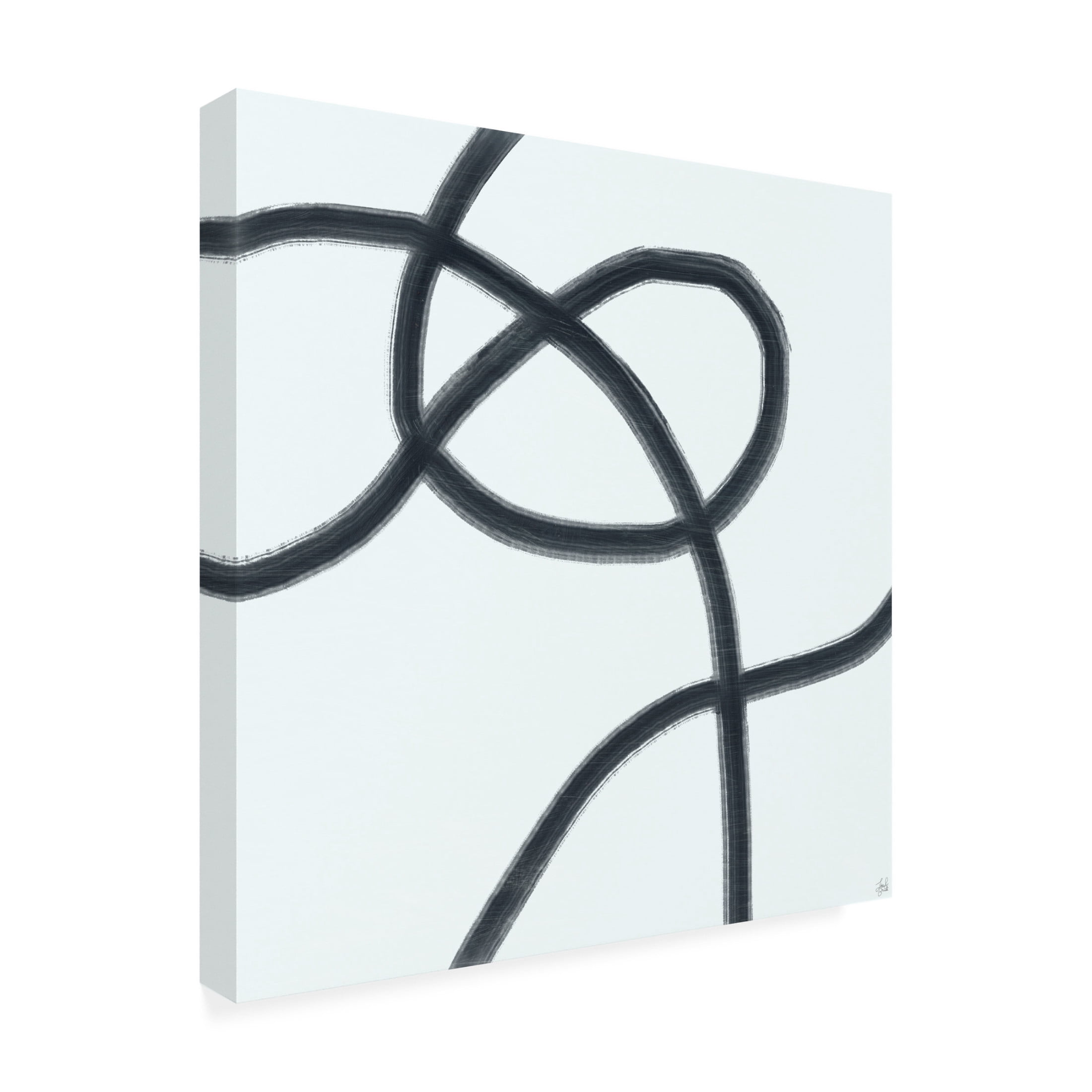 Canvas Wall Art - Line and Brush 'Single Wanderings 2' Wall Art for Living Room, Bedroom, or Office Décor by Trademark Fine Art - 35 x 35 Inches