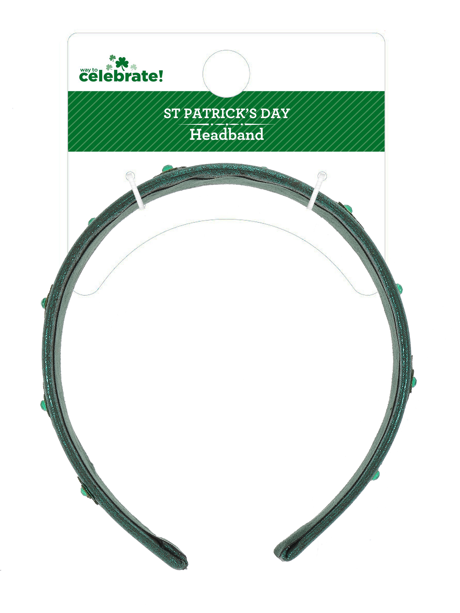 Way to Celebrate St. Patrick's Day&nbsp;Multicolor Glittery Shamrock Headband, 1 Piece