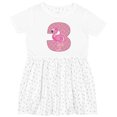 thumbnail image 3 of Inktastic 3rd Birthday Flamingo 3 Year Old Girl Girls Toddler Dress, 3 of 5