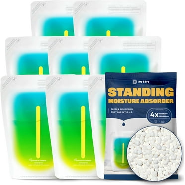 Dry & Dry [8 Packs Standing Moisture Absorbers to Control Excess Moisture for Basements, Closets, Bathrooms, Laundry Rooms - Moisture Absorbers, Standing Moisture Absorbers