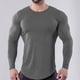 thumbnail image 3 of Camisas de Hombre, Blusas de Manga Larga Con Cuello Redondo, Nueva Camiseta de Fitness de Color Sólido de Otoño, Camiseta de Fondo, Top Odeerbi ODB-4, 3 of 3